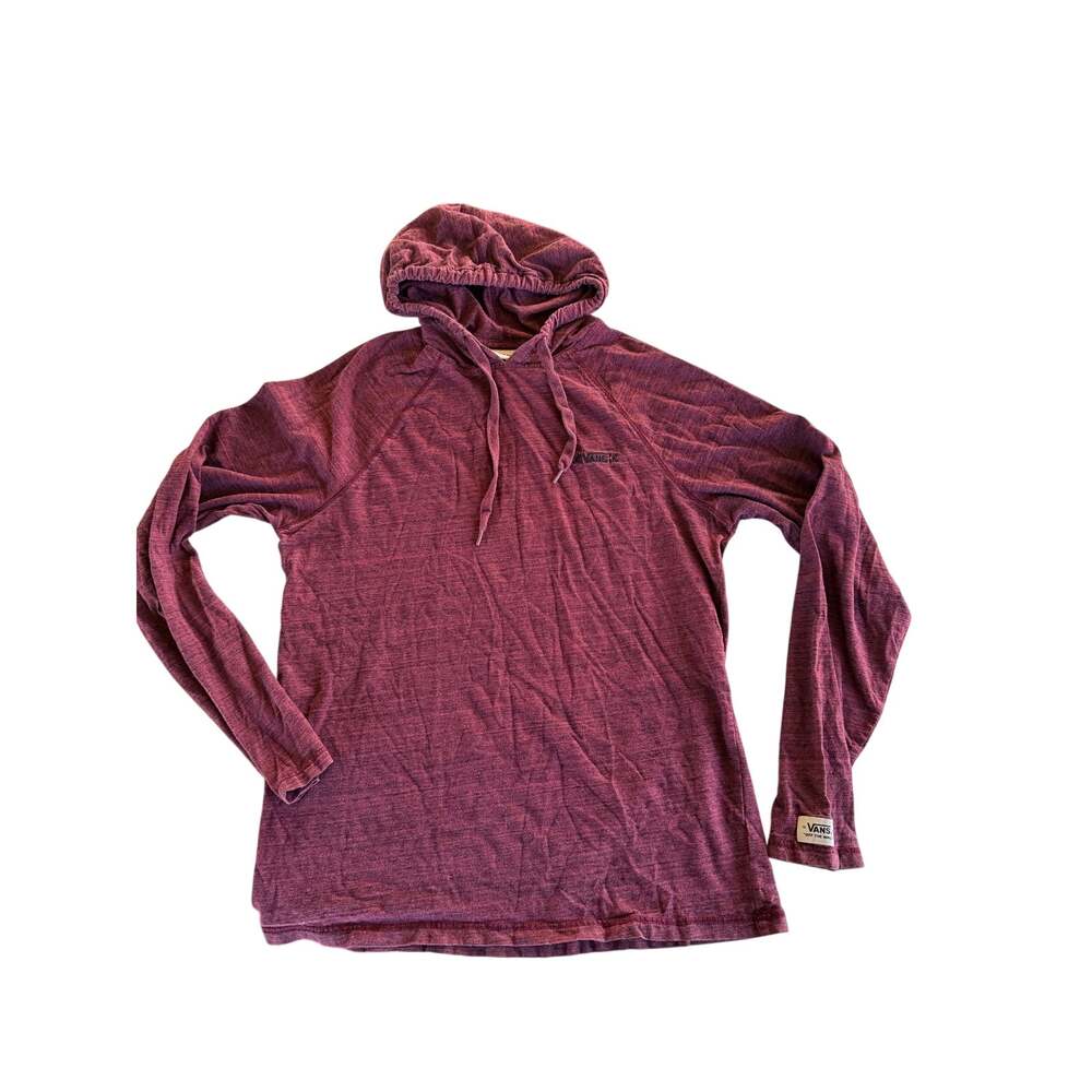 Stylish Vans Men's Maroon 100% Cotton Long Sleeve Hooded Shirt